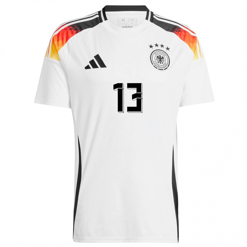 Niño Fútbol Camiseta Alemania Thomas Muller #13 Blanco 1ª Equipación 24-26 México