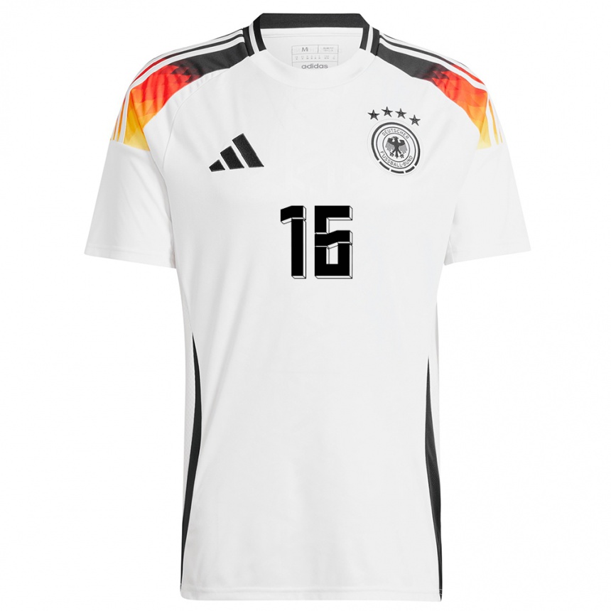 Niño Fútbol Camiseta Alemania Linda Dallmann #16 Blanco 1ª Equipación 24-26 México