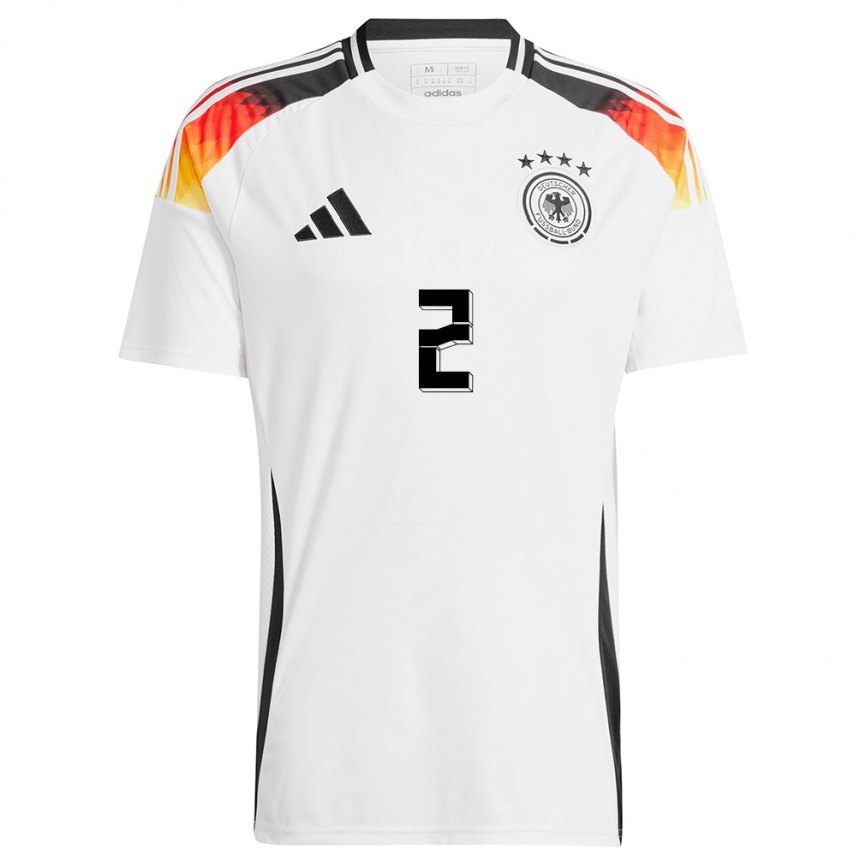 Niño Fútbol Camiseta Alemania Antonio Rudiger #2 Blanco 1ª Equipación 24-26 México