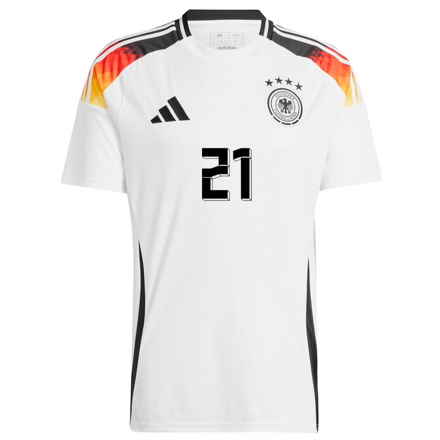 Niño Fútbol Camiseta Alemania Faride Alidou #21 Blanco 1ª Equipación 24-26 México