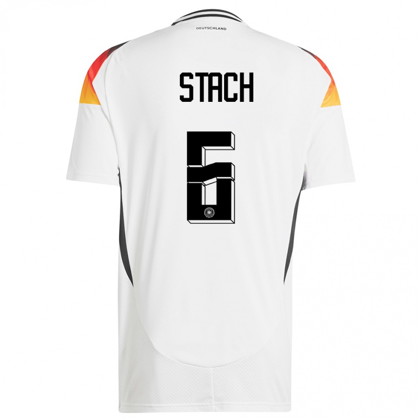 Niño Fútbol Camiseta Alemania Anton Stach #6 Blanco 1ª Equipación 24-26 México