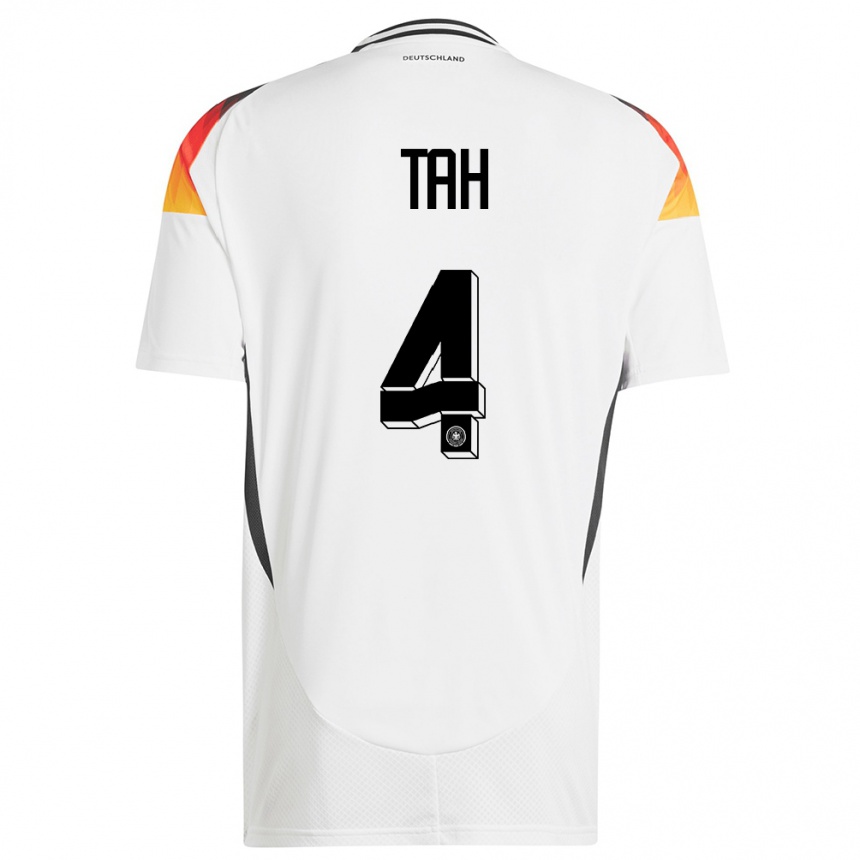 Niño Fútbol Camiseta Alemania Jonathan Tah #4 Blanco 1ª Equipación 24-26 México