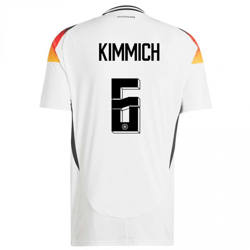 Niño Fútbol Camiseta Alemania Joshua Kimmich #6 Blanco 1ª Equipación 24-26 México