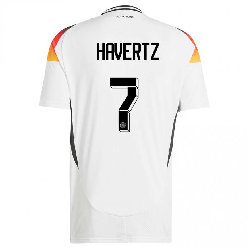 Niño Fútbol Camiseta Alemania Kai Havertz #7 Blanco 1ª Equipación 24-26 México