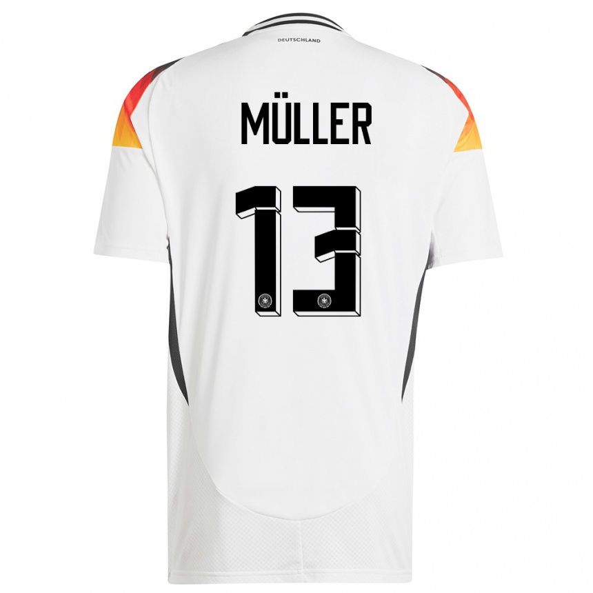 Niño Fútbol Camiseta Alemania Thomas Muller #13 Blanco 1ª Equipación 24-26 México