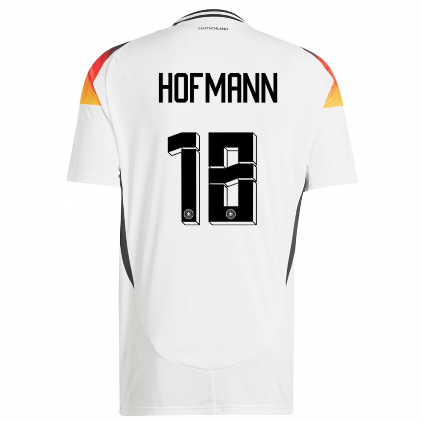 Niño Fútbol Camiseta Alemania Jonas Hofmann #18 Blanco 1ª Equipación 24-26 México