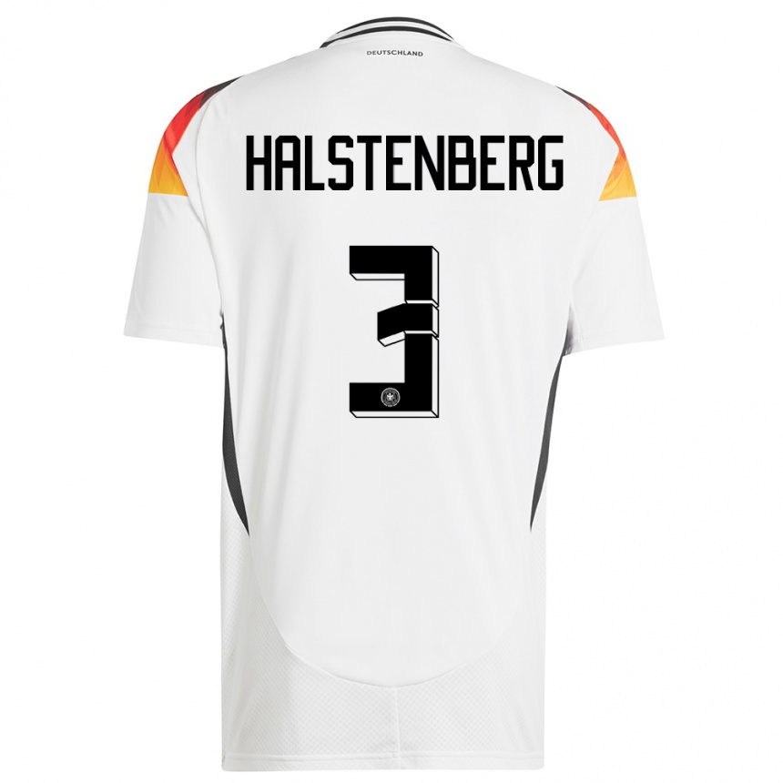 Niño Fútbol Camiseta Alemania Marcel Halstenberg #3 Blanco 1ª Equipación 24-26 México