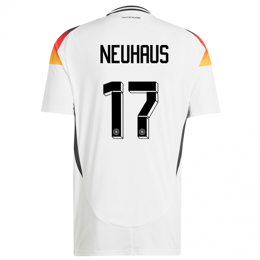 Niño Fútbol Camiseta Alemania Florian Neuhaus #17 Blanco 1ª Equipación 24-26 México