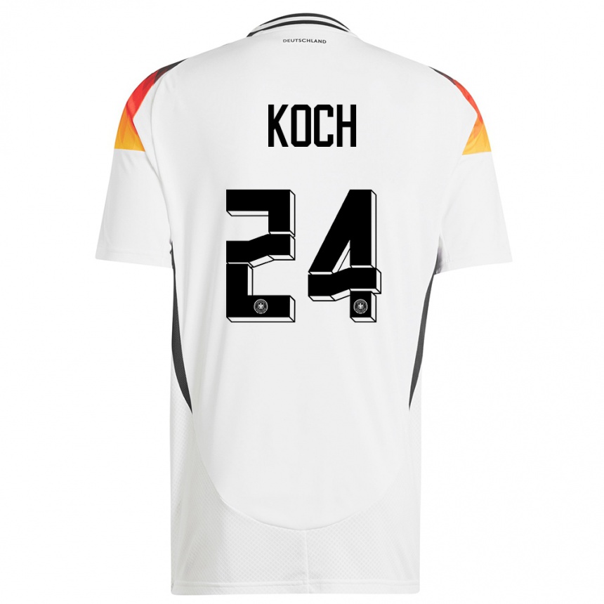 Niño Fútbol Camiseta Alemania Robin Koch #24 Blanco 1ª Equipación 24-26 México