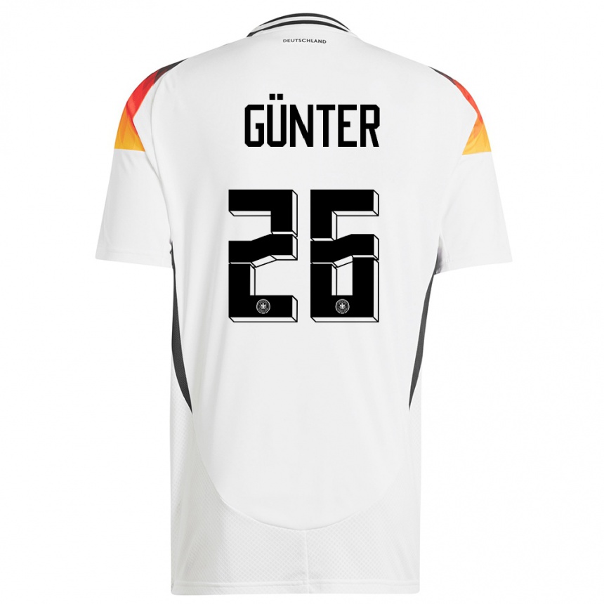 Niño Fútbol Camiseta Alemania Christian Günter #26 Blanco 1ª Equipación 24-26 México