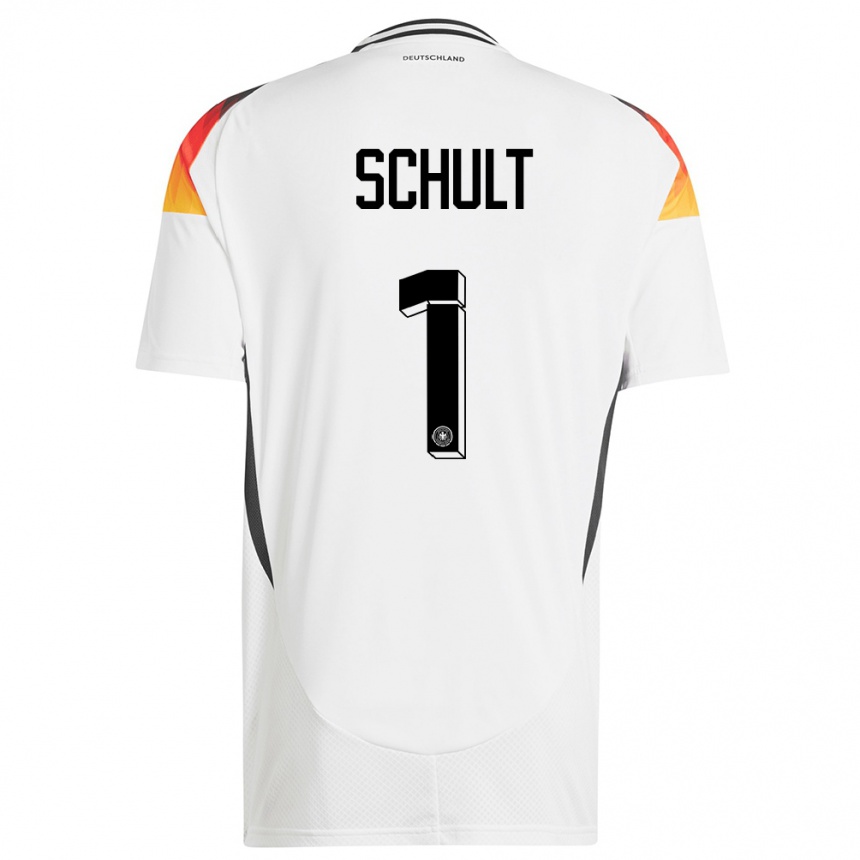 Niño Fútbol Camiseta Alemania Almuth Schult #1 Blanco 1ª Equipación 24-26 México