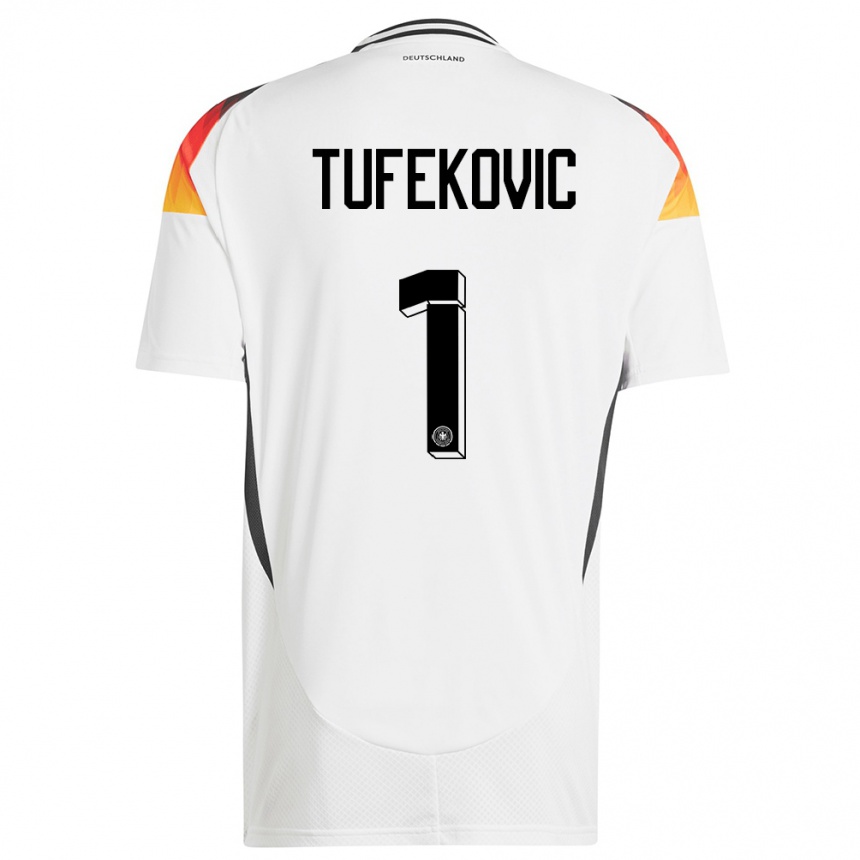 Niño Fútbol Camiseta Alemania Martina Tufekovic #1 Blanco 1ª Equipación 24-26 México