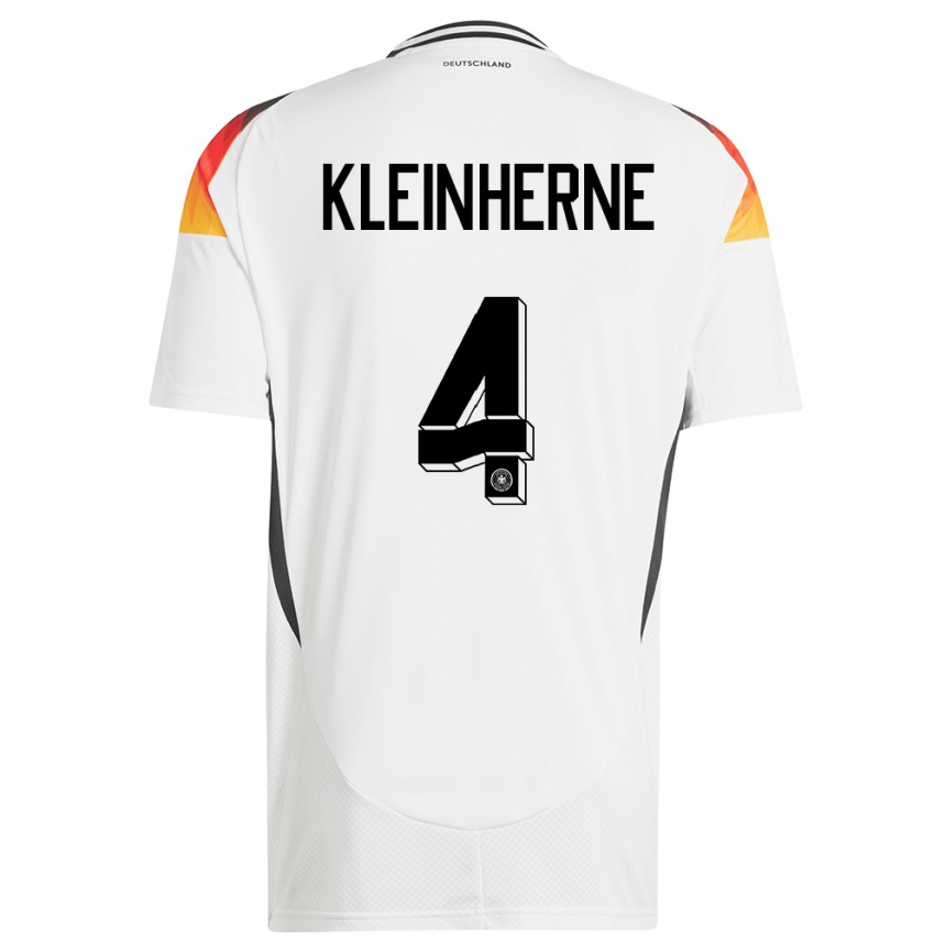 Niño Fútbol Camiseta Alemania Sophia Kleinherne #4 Blanco 1ª Equipación 24-26 México