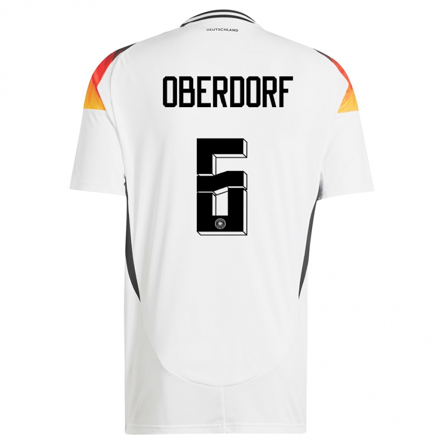 Niño Fútbol Camiseta Alemania Lena Oberdorf #6 Blanco 1ª Equipación 24-26 México