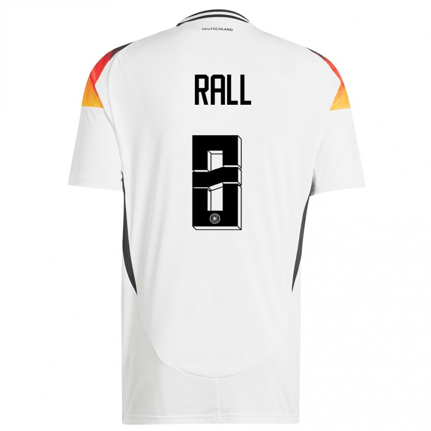 Niño Fútbol Camiseta Alemania Maximiliane Rall #8 Blanco 1ª Equipación 24-26 México