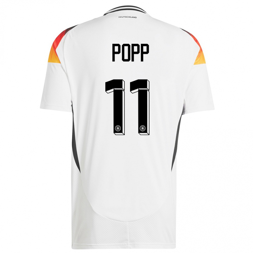 Niño Fútbol Camiseta Alemania Alexandra Popp #11 Blanco 1ª Equipación 24-26 México