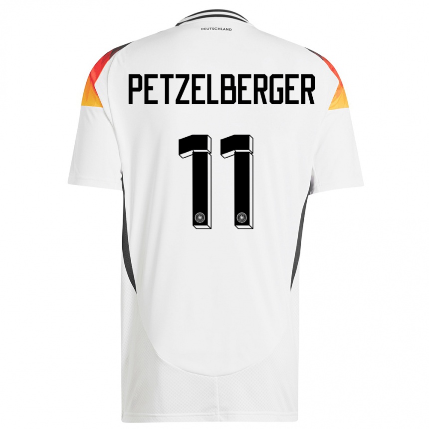 Niño Fútbol Camiseta Alemania Ramona Petzelberger #11 Blanco 1ª Equipación 24-26 México