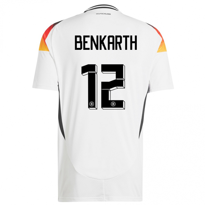 Niño Fútbol Camiseta Alemania Laura Benkarth #12 Blanco 1ª Equipación 24-26 México