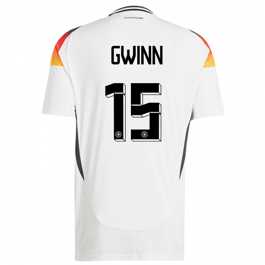 Niño Fútbol Camiseta Alemania Giulia Gwinn #15 Blanco 1ª Equipación 24-26 México