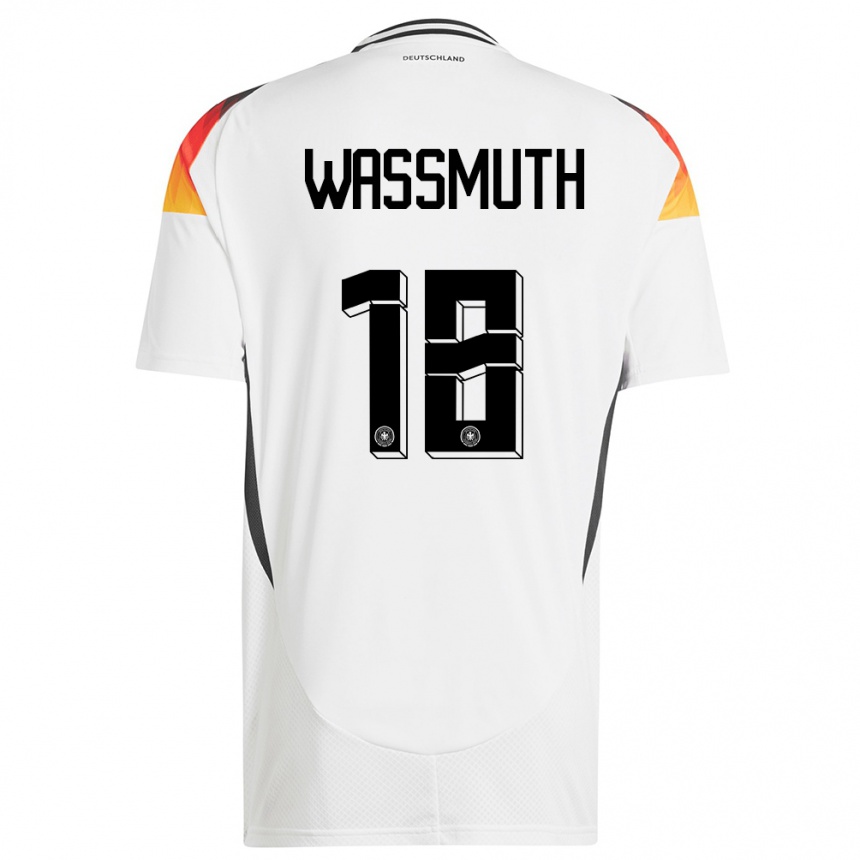 Niño Fútbol Camiseta Alemania Tabea Wabmuth #18 Blanco 1ª Equipación 24-26 México