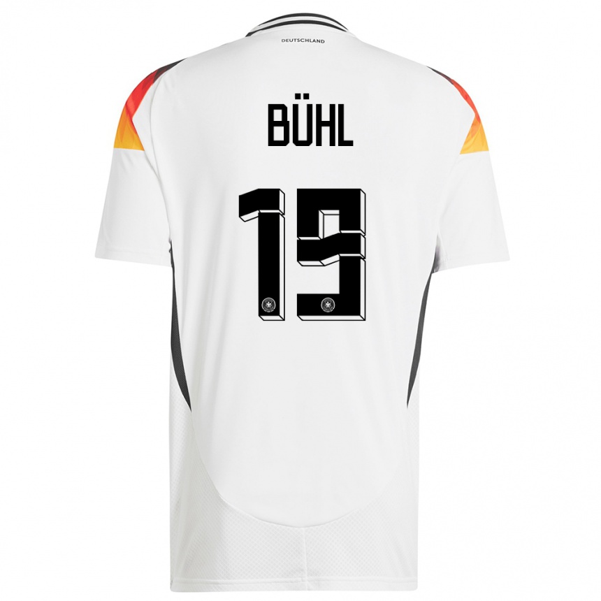 Niño Fútbol Camiseta Alemania Klara Buhl #19 Blanco 1ª Equipación 24-26 México