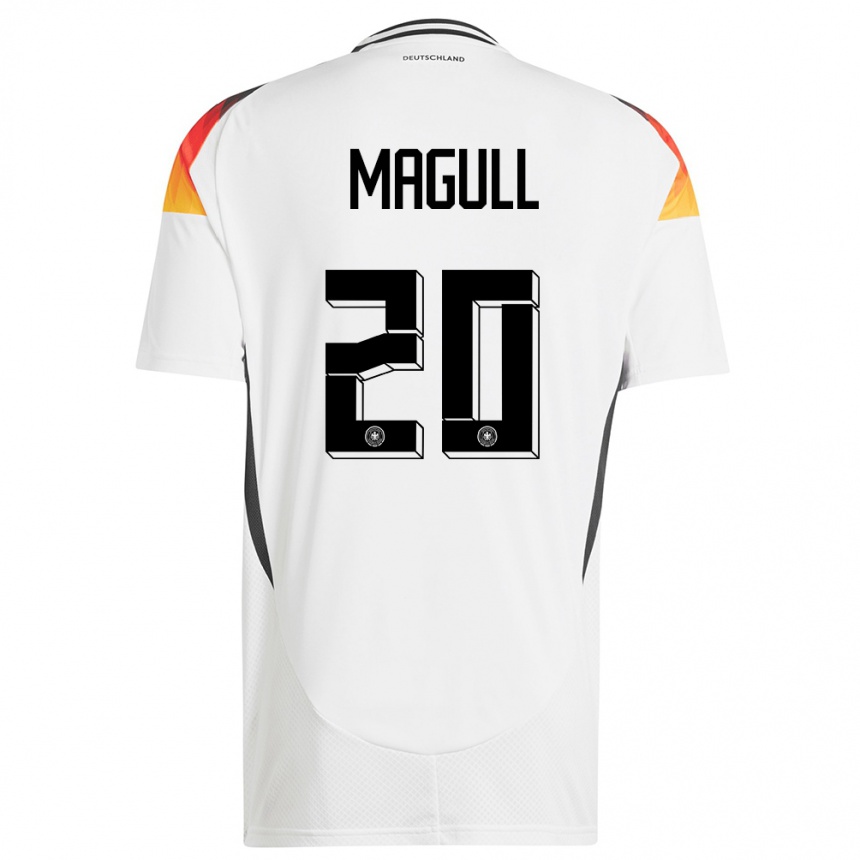 Niño Fútbol Camiseta Alemania Lina Magull #20 Blanco 1ª Equipación 24-26 México