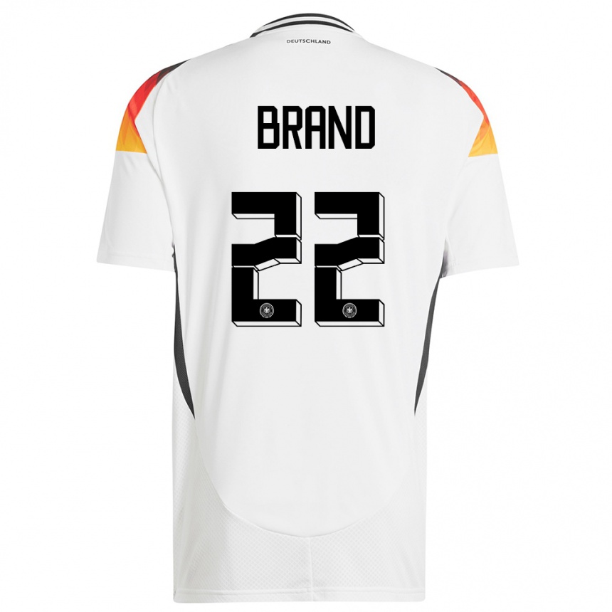 Niño Fútbol Camiseta Alemania Jule Brand #22 Blanco 1ª Equipación 24-26 México