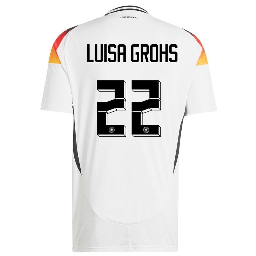 Niño Fútbol Camiseta Alemania Maria Luisa Grohs #22 Blanco 1ª Equipación 24-26 México