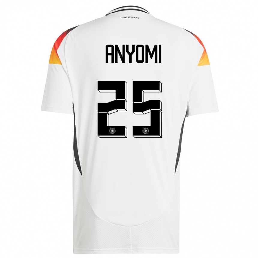 Niño Fútbol Camiseta Alemania Nicole Anyomi #25 Blanco 1ª Equipación 24-26 México