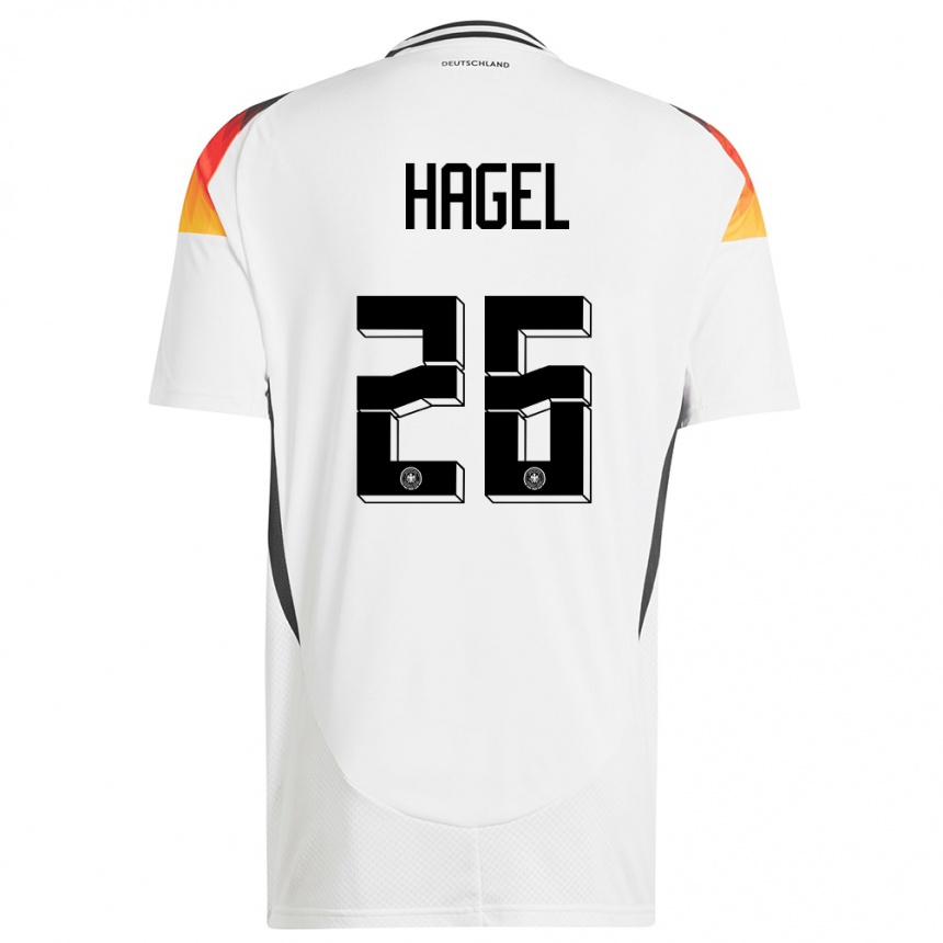 Niño Fútbol Camiseta Alemania Chantal Hagel #26 Blanco 1ª Equipación 24-26 México