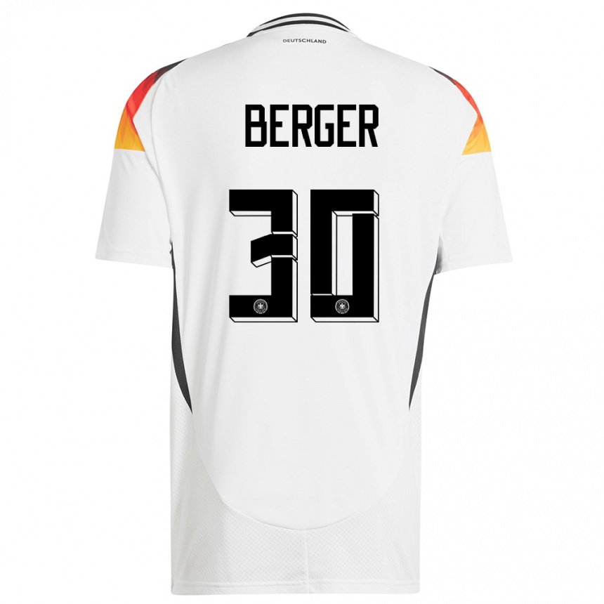 Niño Fútbol Camiseta Alemania Ann Katrin Berger #30 Blanco 1ª Equipación 24-26 México