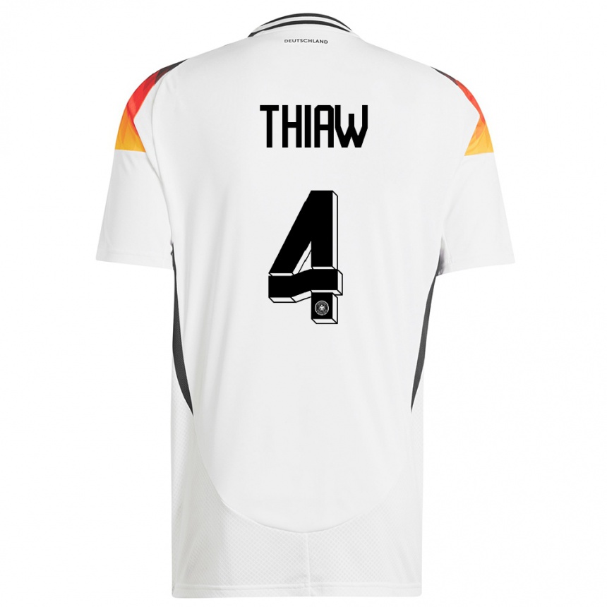 Niño Fútbol Camiseta Alemania Malick Thiaw #4 Blanco 1ª Equipación 24-26 México