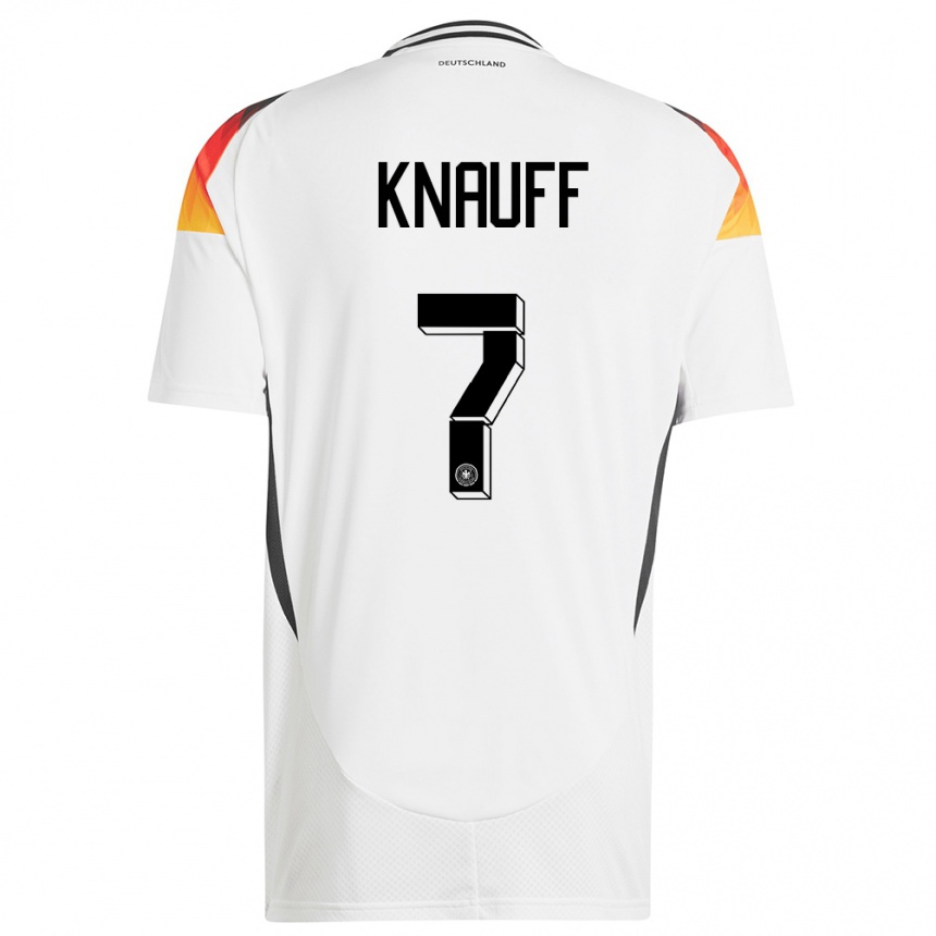 Niño Fútbol Camiseta Alemania Ansgar Knauff #7 Blanco 1ª Equipación 24-26 México