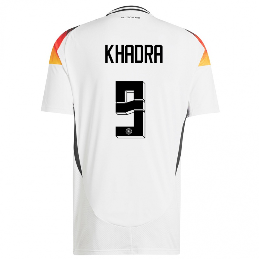 Niño Fútbol Camiseta Alemania Reda Khadra #9 Blanco 1ª Equipación 24-26 México