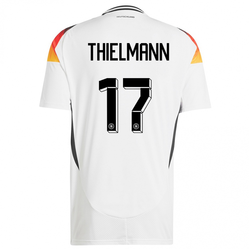 Niño Fútbol Camiseta Alemania Jan Thielmann #17 Blanco 1ª Equipación 24-26 México