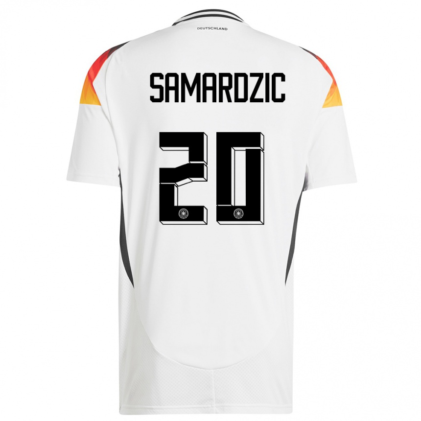 Niño Fútbol Camiseta Alemania Lazar Samardzic #20 Blanco 1ª Equipación 24-26 México