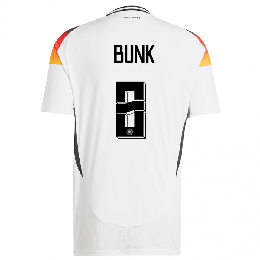 Niño Fútbol Camiseta Alemania Daniel Bunk #8 Blanco 1ª Equipación 24-26 México