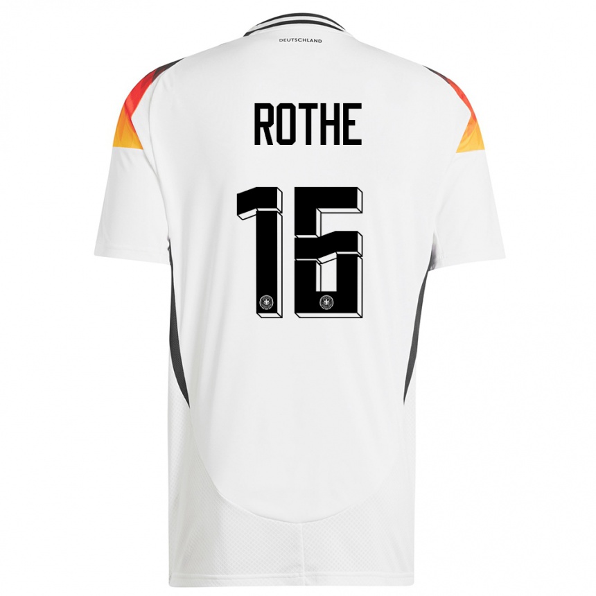 Niño Fútbol Camiseta Alemania Tom Rothe #16 Blanco 1ª Equipación 24-26 México