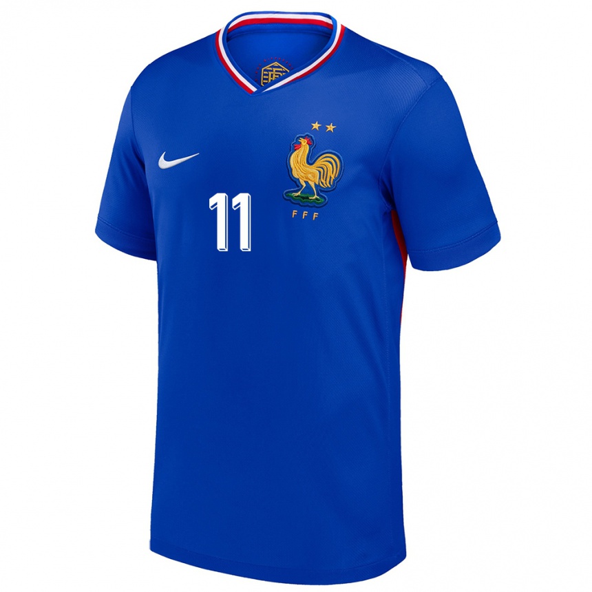 Niño Fútbol Camiseta Francia Ousmane Dembele #11 Azul 1ª Equipación 24-26 México