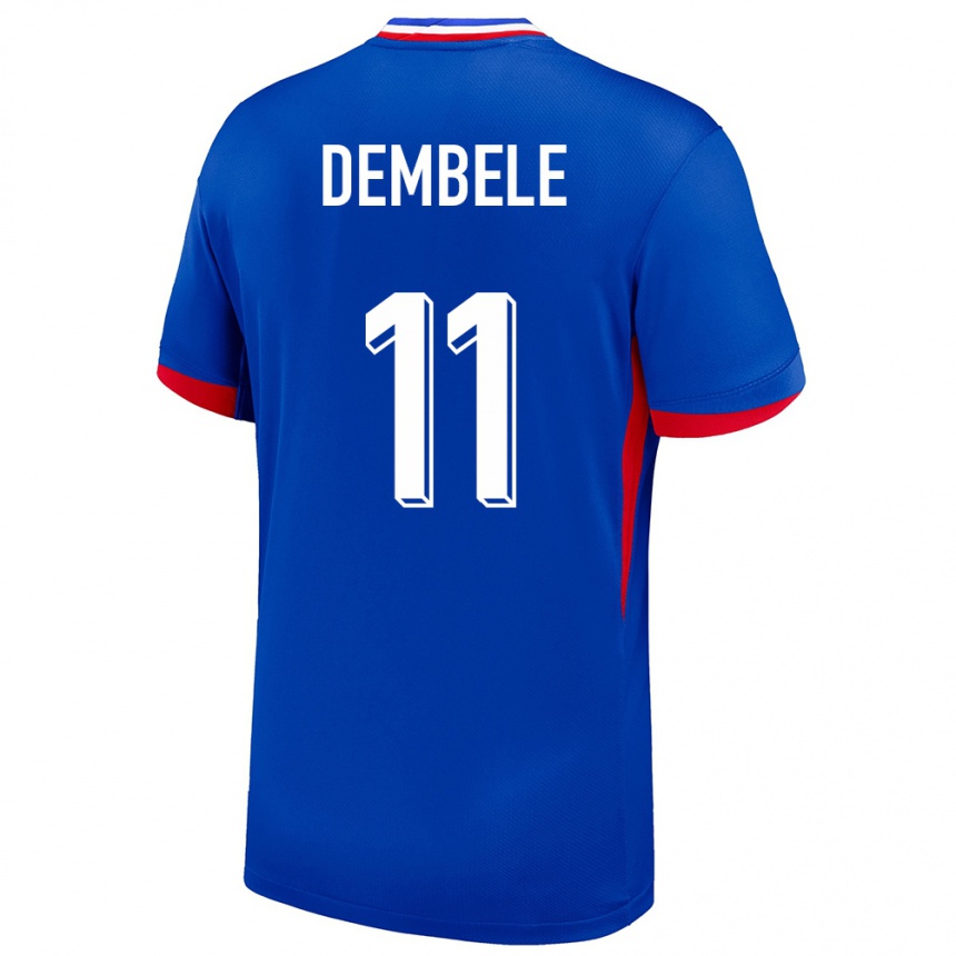 Niño Fútbol Camiseta Francia Ousmane Dembele #11 Azul 1ª Equipación 24-26 México