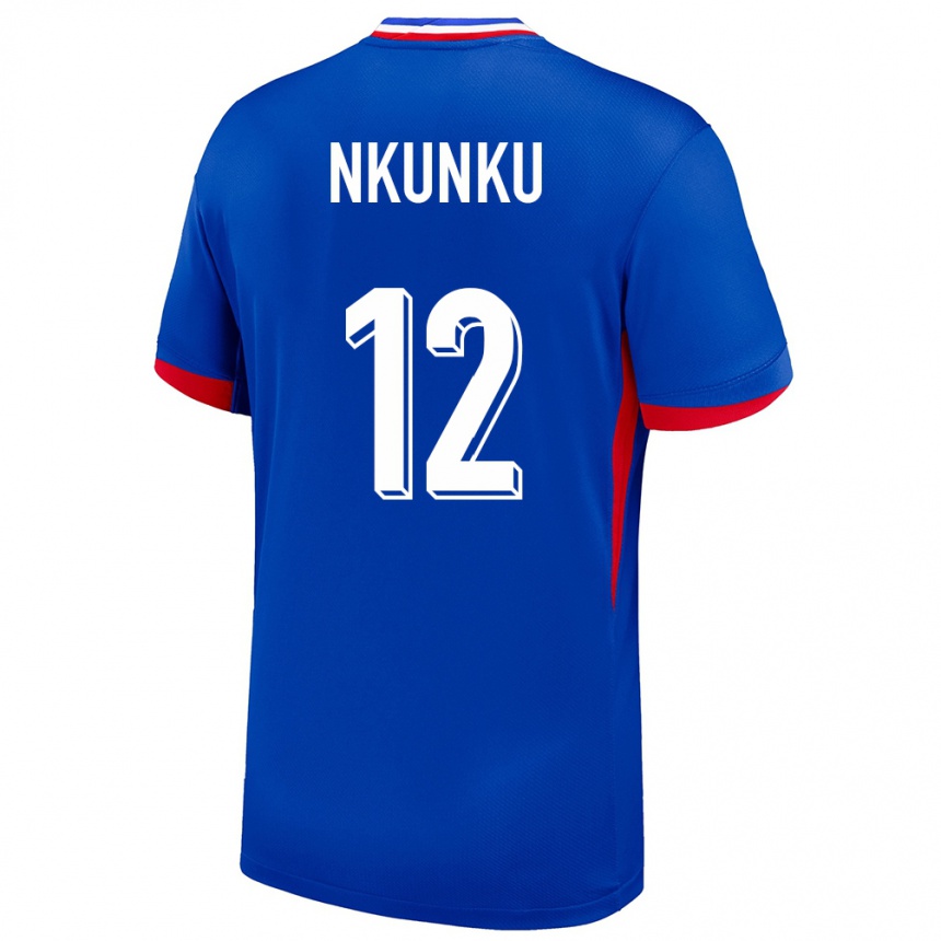 Niño Fútbol Camiseta Francia Christopher Nkunku #12 Azul 1ª Equipación 24-26 México