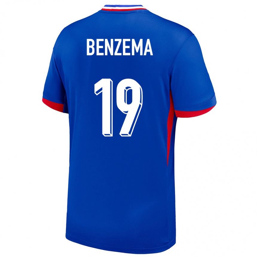 Niño Fútbol Camiseta Francia Karim Benzema #19 Azul 1ª Equipación 24-26 México