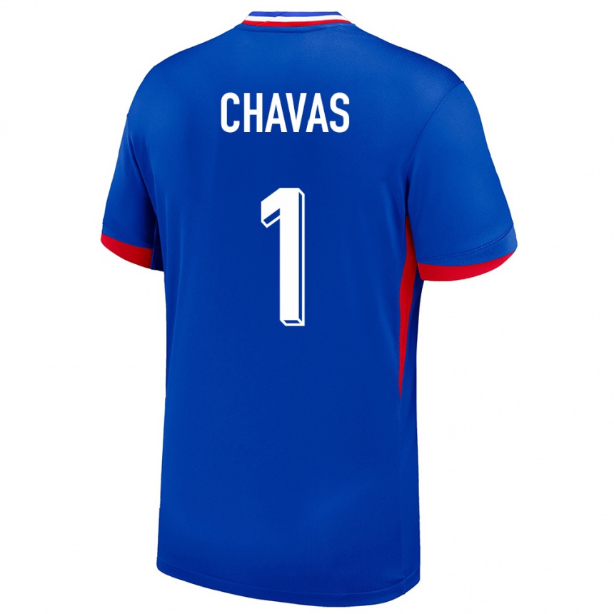 Niño Fútbol Camiseta Francia Mylene Chavas #1 Azul 1ª Equipación 24-26 México