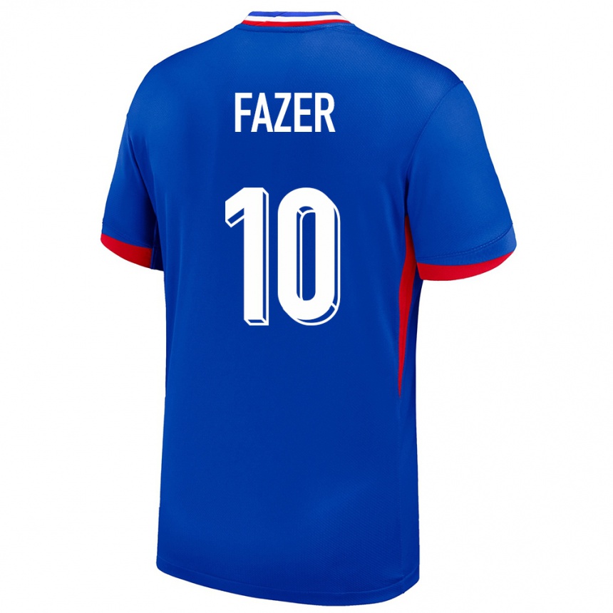 Niño Fútbol Camiseta Francia Laurina Fazer #10 Azul 1ª Equipación 24-26 México