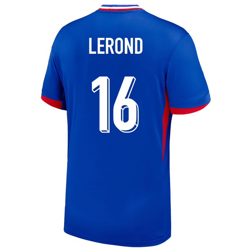 Niño Fútbol Camiseta Francia Justine Lerond #16 Azul 1ª Equipación 24-26 México