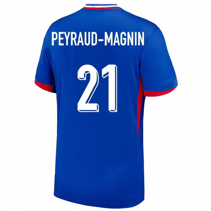 Niño Fútbol Camiseta Francia Pauline Peyraud Magnin #21 Azul 1ª Equipación 24-26 México