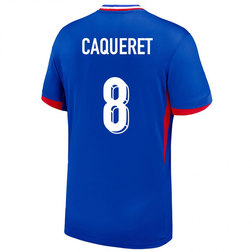 Niño Fútbol Camiseta Francia Maxence Caqueret #8 Azul 1ª Equipación 24-26 México