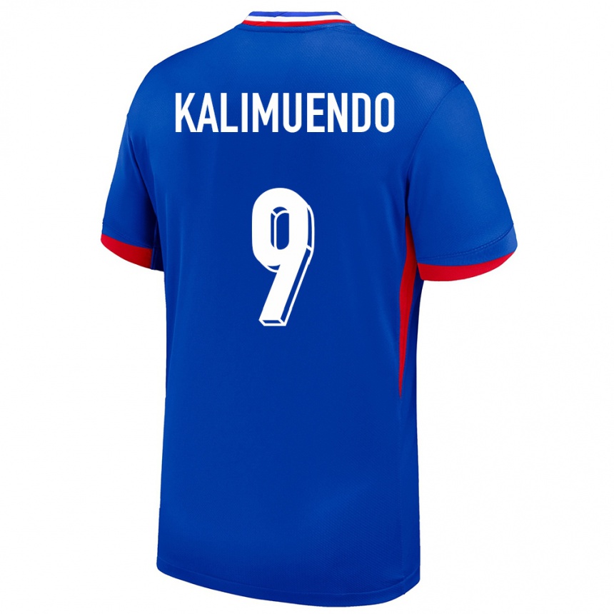 Niño Fútbol Camiseta Francia Arnaud Kalimuendo #9 Azul 1ª Equipación 24-26 México