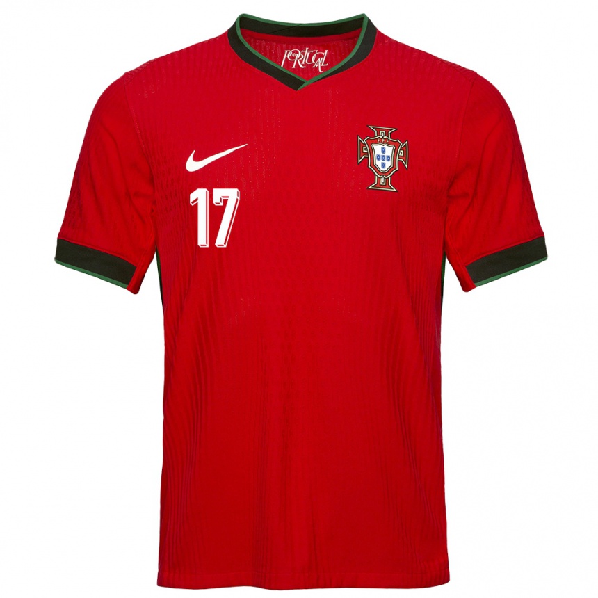 Niño Fútbol Camiseta Portugal Vasco Sousa #17 Rojo 1ª Equipación 24-26 México