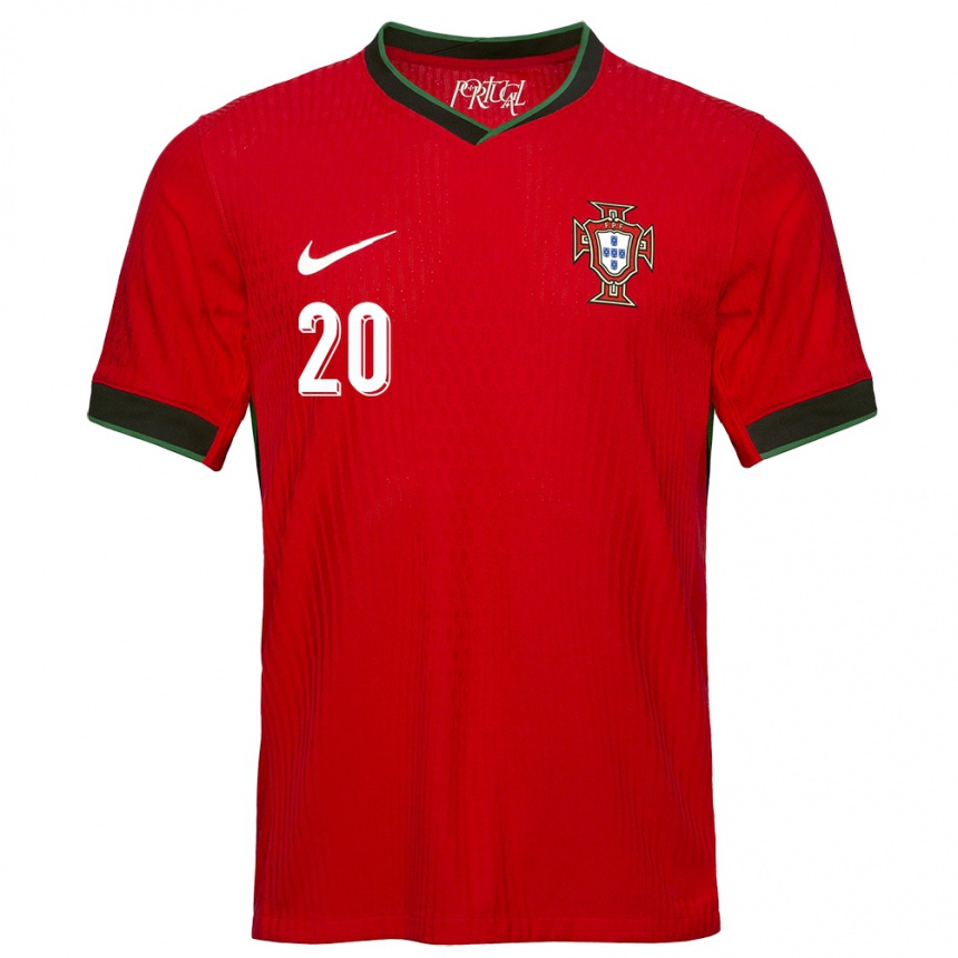 Niño Fútbol Camiseta Portugal Fabio Silva #20 Rojo 1ª Equipación 24-26 México